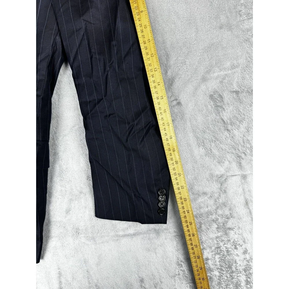 Hickey Freeman Mens Blazer 40R Navy Pinstripe Wool 2 Button Loro Piana Luxury
